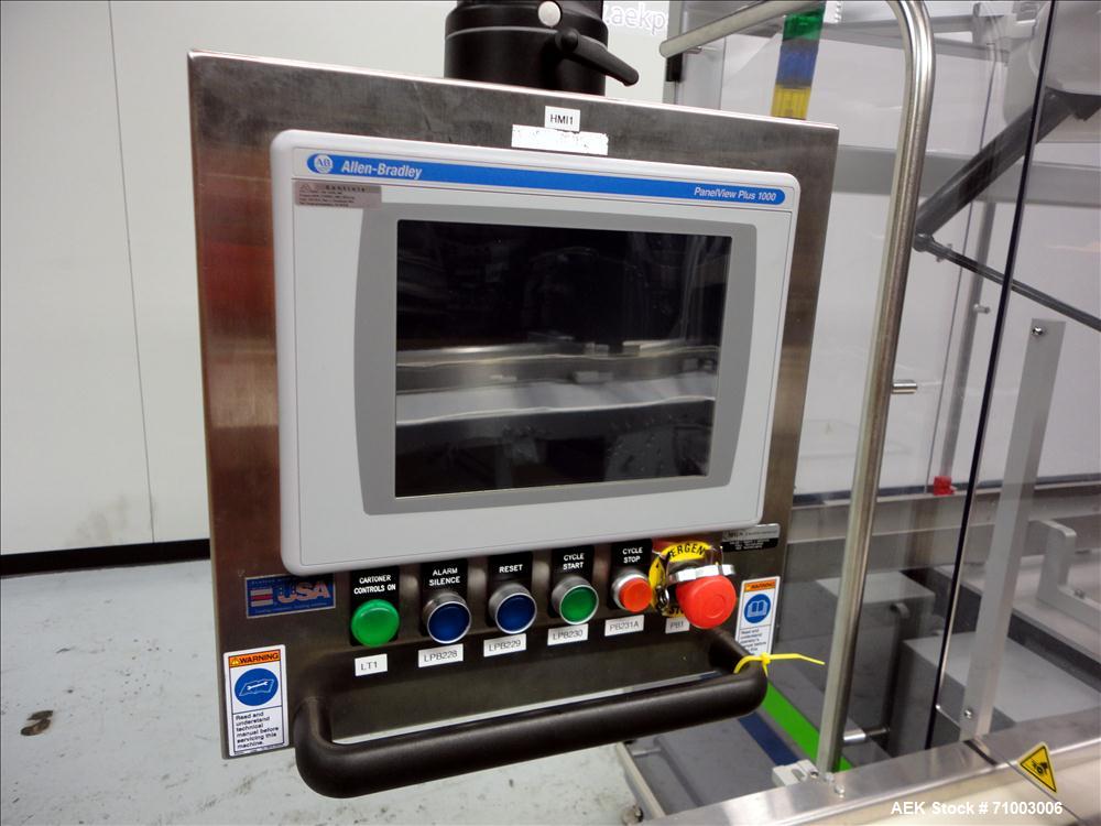 Used MGS Model TLC Top Load Cartoner with Robotic Pick and Place Unit