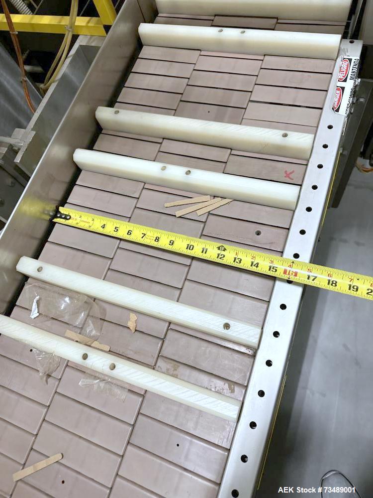 Used Adco Model 12LBC100-EC Automatic Horizontal Cartoner with Top Squaring for Large Width Cartons. Machine is capable of speeds up to 25 to 100 cartons per minute depending on carton size and appli...