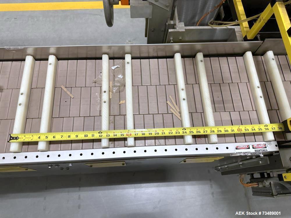 Used Adco Model 12LBC100-EC Automatic Horizontal Cartoner with Top Squaring for Large Width Cartons. Machine is capable of speeds up to 25 to 100 cartons per minute depending on carton size and appli...