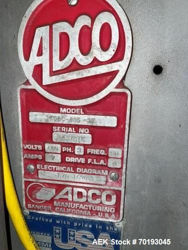Used Adco Model 15DBC-105-SS Stainless Steel Automatic Cartoner