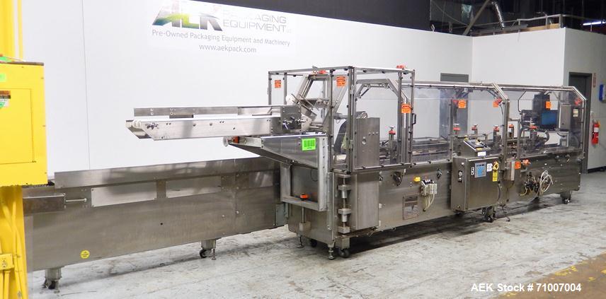 Used Adco Model 15DBC105-SS Horizontal Automatic Load Glue Cartoner.