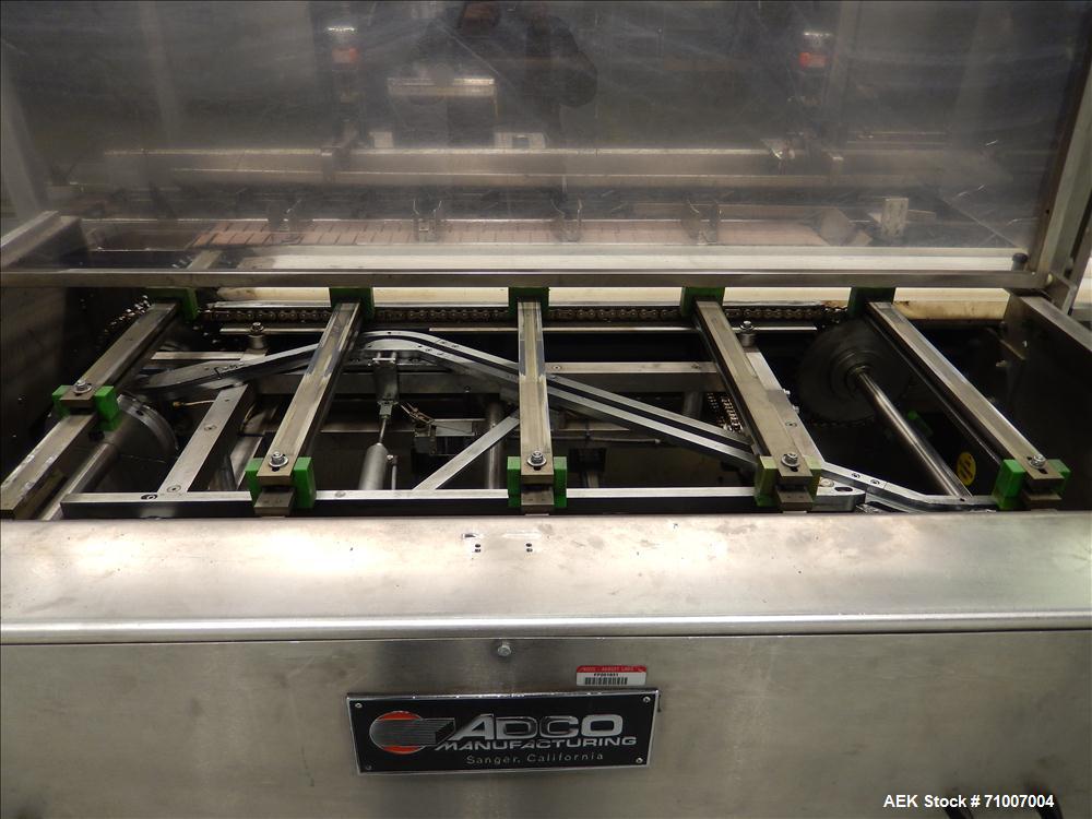 Used Adco Model 15DBC105-SS Horizontal Automatic Load Glue Cartoner.