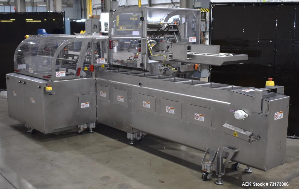 Used Adco Model JET-BC-SS Stainless Steel Automatic Load Cartoner Capable of speeds up to 120 cartons per minute