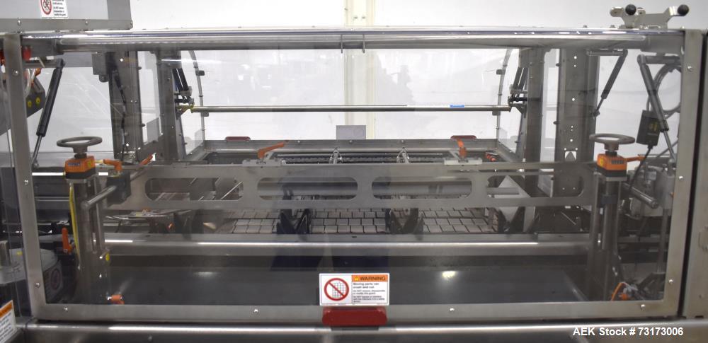 Used Adco Model JET-BC-SS Stainless Steel Automatic Load Cartoner Capable of speeds up to 120 cartons per minute