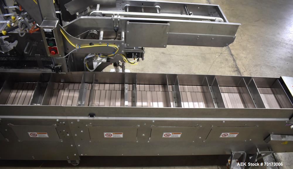 Used Adco Model JET-BC-SS Stainless Steel Automatic Load Cartoner Capable of speeds up to 120 cartons per minute