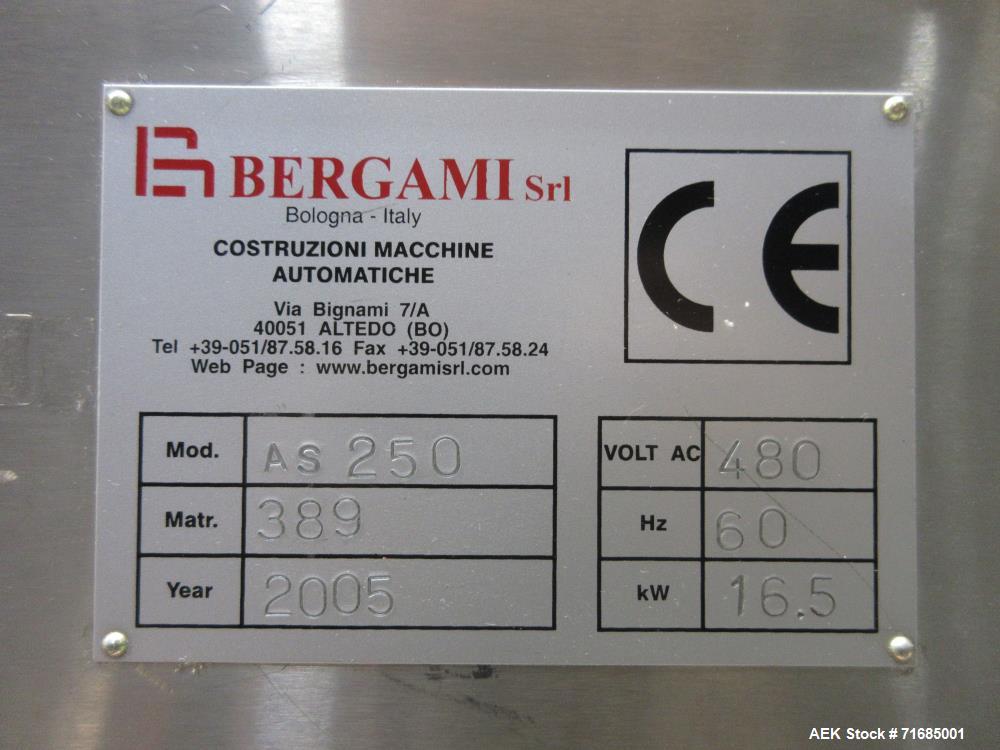 Used- Bergami Model AS250 Horizontal Tuck Style Cartoner