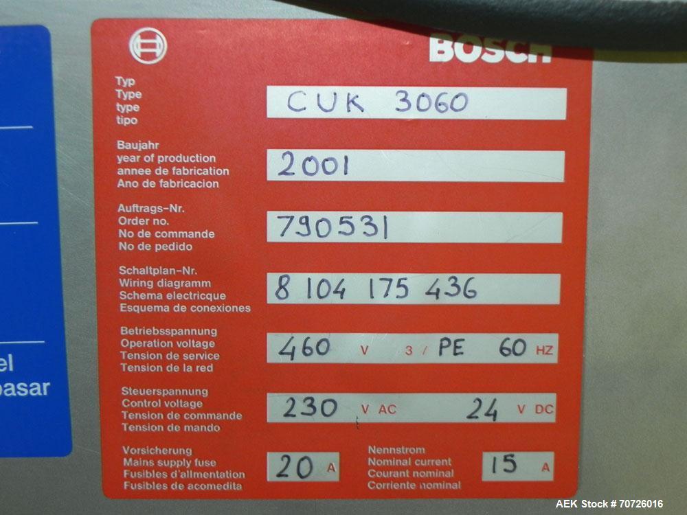Used- Bosch CUK 3060 Horizontal Blister Cartoner