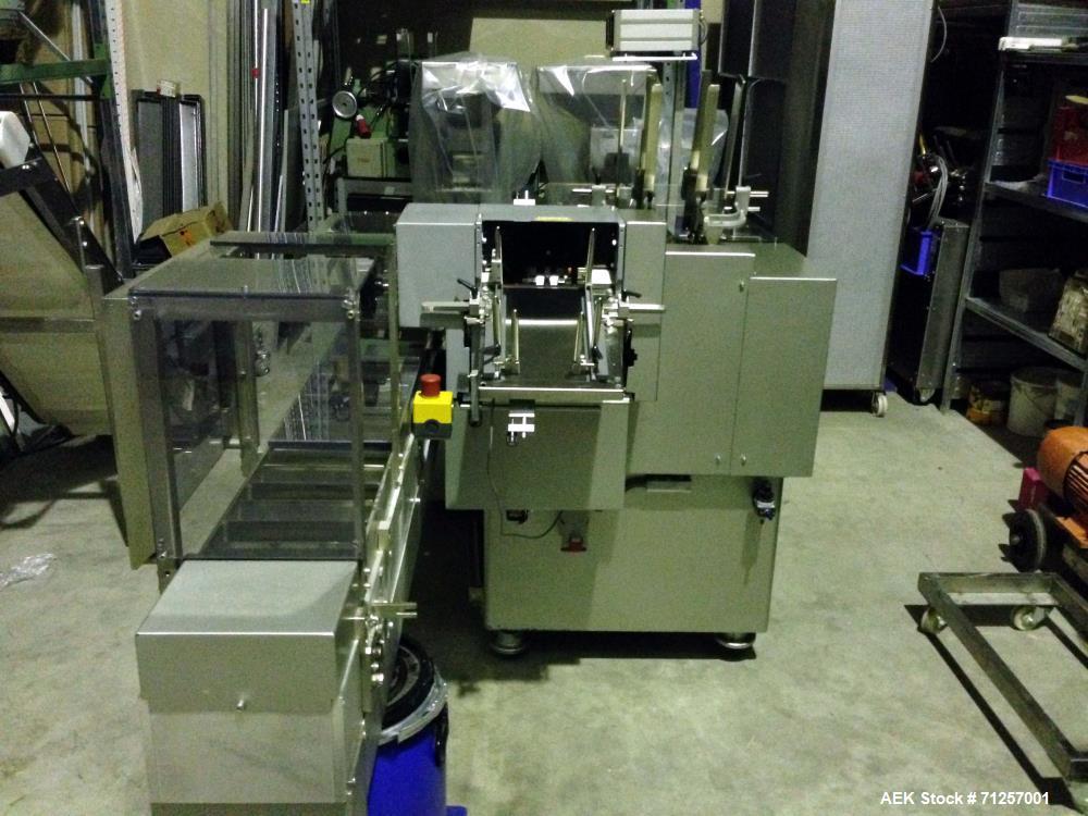 Used Bosch (Harro Hoflinger) Cartonetta Horizontal Cartoner. Capable of speeds up to 60 cartons per minute. Has a carton size range: (Length) 15mm - 96mm (width) 15mm - 66mm (Depth) 60mm - 180mm.  19...