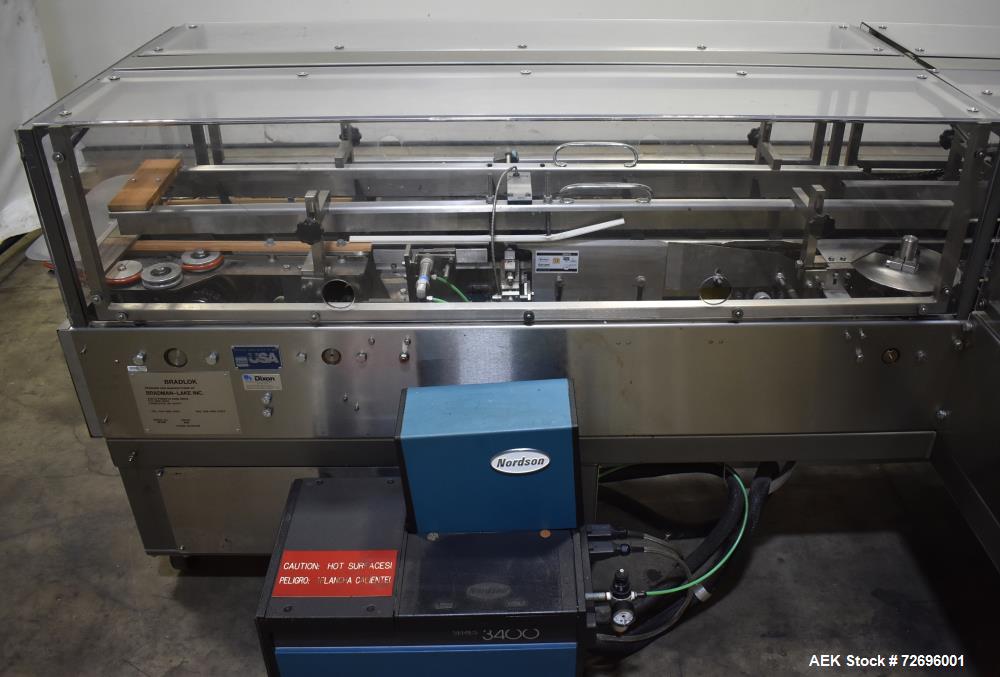 Used- Bradman-Lake Model SL 60 Automatic Intermittent Motion Horizontal End Load Cartoner. Capable of Speeds from 27 - 54 CP...