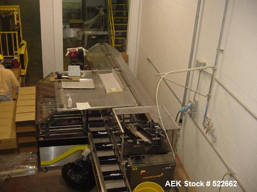 USED: Econocorp model ECM continuous motion auto-load stainless steel cartoner rated up to 100 cpm. Built 2002. Hand wheel size adjustment, lugs currently set on 12" centers. Cartoner size range: 2"-...