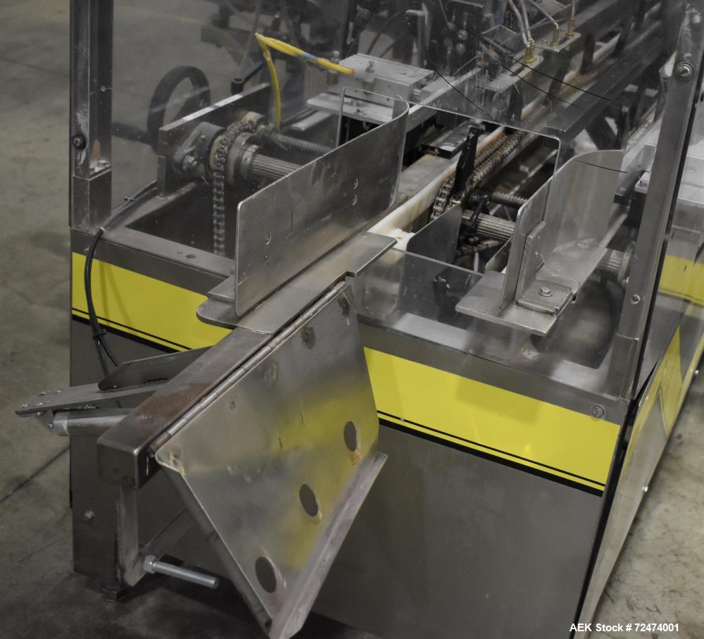 Used Econocorp Econoseal Spartan Automatic Horizontal Intermittent Hotmelt Glue Cartoner. Capable of speeds up to 40 cartons per minute (depending on carton style). Carton size range: 2" - 10" Length...