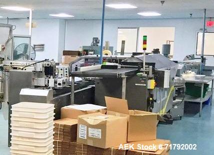 Used- Econocorp Spartan Automatic Horizontal Cartoner. Capable of speeds up to 30-50 cartons per minute. Has 12" centers for...