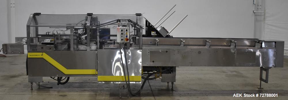 Used Econocorp Econoseal Spartan Automatic Horizontal Intermittent Hotmelt Glue Cartoner. Capable of speeds up to 40 cartons per minute (depending on carton style). Carton size range: 2" - 10" Length...