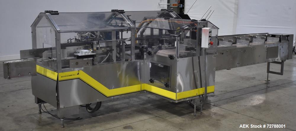 Used Econocorp Econoseal Spartan Automatic Horizontal Intermittent Hotmelt Glue Cartoner. Capable of speeds up to 40 cartons per minute (depending on carton style). Carton size range: 2" - 10" Length...