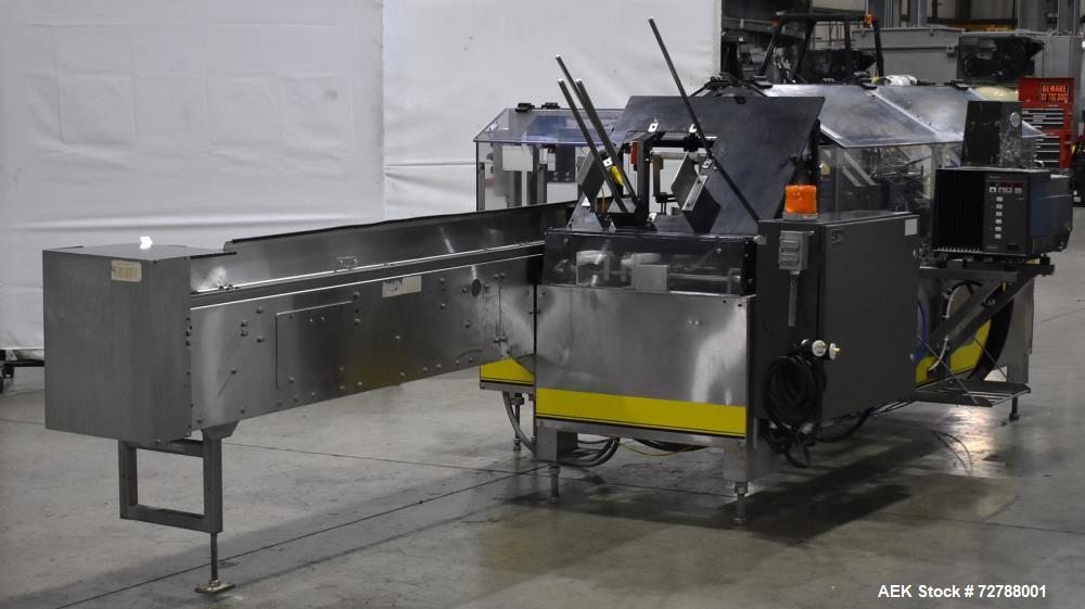 Used Econocorp Econoseal Spartan Automatic Horizontal Intermittent Hotmelt Glue Cartoner. Capable of speeds up to 40 cartons per minute (depending on carton style). Carton size range: 2" - 10" Length...