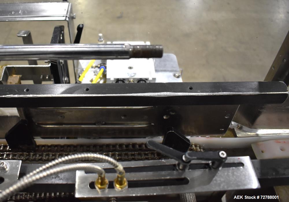 Used Econocorp Econoseal Spartan Automatic Horizontal Intermittent Hotmelt Glue Cartoner. Capable of speeds up to 40 cartons per minute (depending on carton style). Carton size range: 2" - 10" Length...