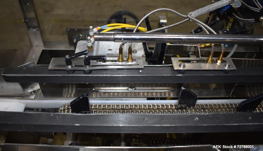 Used Econocorp Econoseal Spartan Automatic Horizontal Intermittent Hotmelt Glue Cartoner. Capable of speeds up to 40 cartons per minute (depending on carton style). Carton size range: 2" - 10" Length...