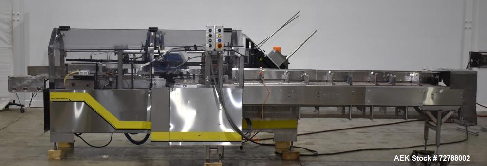 Used Econocorp Econoseal Spartan Automatic Horizontal Intermittent Hotmelt Glue Cartoner. Capable of speeds up to 40 cartons per minute (depending on carton style). Carton size range: 2" - 10" Length...