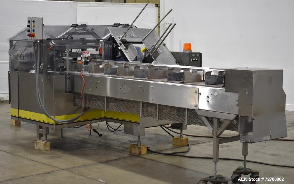 Used Econocorp Econoseal Spartan Automatic Horizontal Intermittent Hotmelt Glue Cartoner. Capable of speeds up to 40 cartons per minute (depending on carton style). Carton size range: 2" - 10" Length...