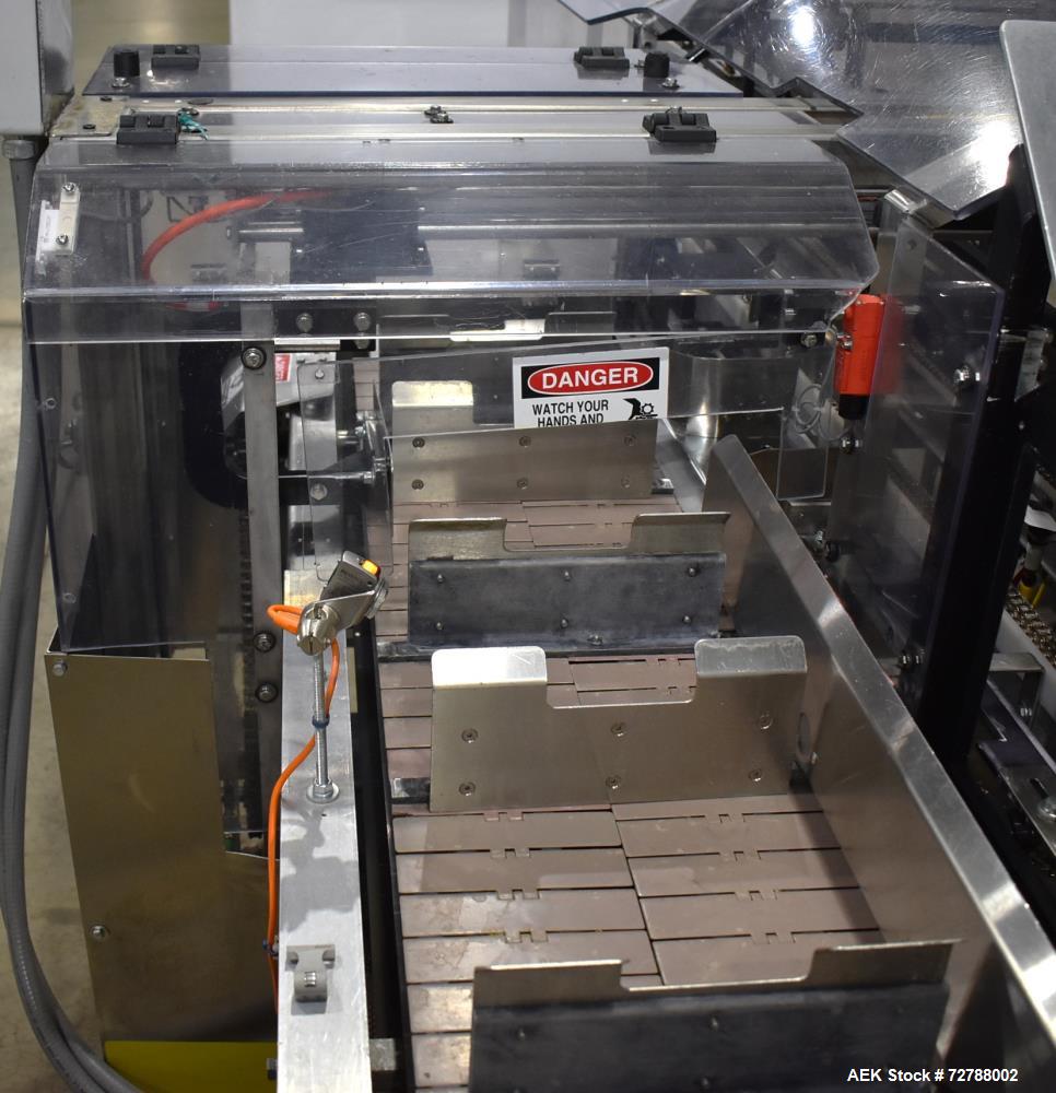 Used Econocorp Econoseal Spartan Automatic Horizontal Intermittent Hotmelt Glue Cartoner. Capable of speeds up to 40 cartons per minute (depending on carton style). Carton size range: 2" - 10" Length...