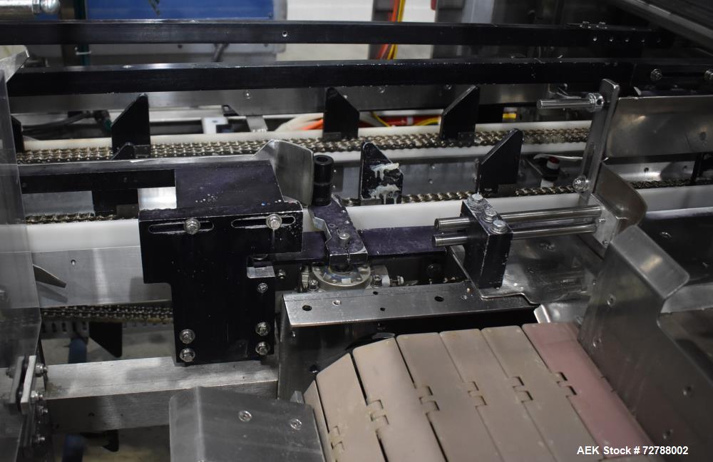 Used Econocorp Econoseal Spartan Automatic Horizontal Intermittent Hotmelt Glue Cartoner. Capable of speeds up to 40 cartons per minute (depending on carton style). Carton size range: 2" - 10" Length...