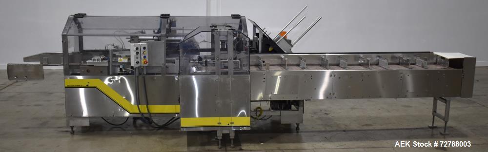 Used Econocorp Econoseal Spartan Automatic Horizontal Intermittent Hotmelt Glue Cartoner. Capable of speeds up to 40 cartons per minute (depending on carton style). Carton size range: 2" - 10" Length...