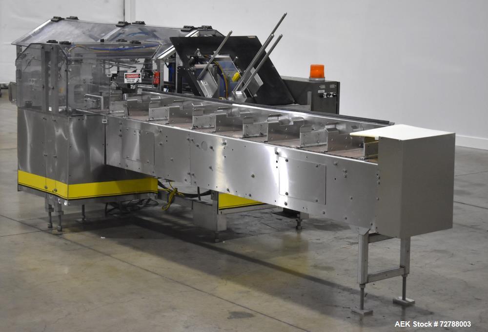 Used Econocorp Econoseal Spartan Automatic Horizontal Intermittent Hotmelt Glue Cartoner. Capable of speeds up to 40 cartons per minute (depending on carton style). Carton size range: 2" - 10" Length...