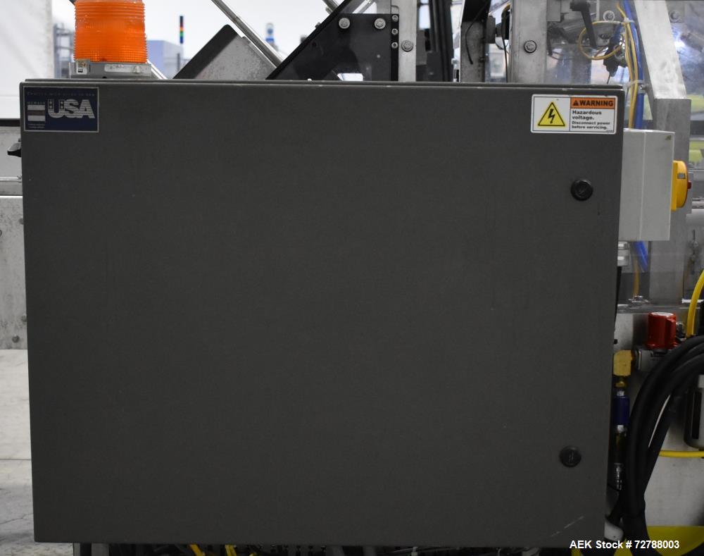 Used Econocorp Econoseal Spartan Automatic Horizontal Intermittent Hotmelt Glue Cartoner. Capable of speeds up to 40 cartons per minute (depending on carton style). Carton size range: 2" - 10" Length...