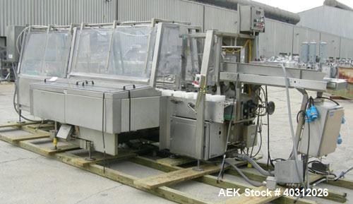 Used Kliklok Captain H Horizontal Automatic Cartoner, model HS-11198, stainless steel construction. Approximately over 150 cartons per minute, size range 2" to 7" long x 1 1/2" to 3" wide x 4" to 10"...