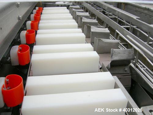 Used Kliklok Captain H Horizontal Automatic Cartoner, model HS-11198, stainless steel construction. Approximately over 150 cartons per minute, size range 2" to 7" long x 1 1/2" to 3" wide x 4" to 10"...