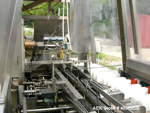 Used Kliklok Captain H Horizontal Automatic Cartoner, model HS-11198, stainless steel construction. Approximately over 150 cartons per minute, size range 2" to 7" long x 1 1/2" to 3" wide x 4" to 10"...