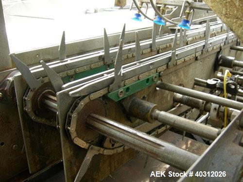 Used Kliklok Captain H Horizontal Automatic Cartoner, model HS-11198, stainless steel construction. Approximately over 150 cartons per minute, size range 2" to 7" long x 1 1/2" to 3" wide x 4" to 10"...