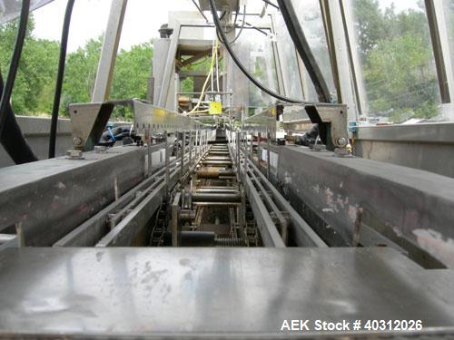 Used Kliklok Captain H Horizontal Automatic Cartoner, model HS-11198, stainless steel construction. Approximately over 150 cartons per minute, size range 2" to 7" long x 1 1/2" to 3" wide x 4" to 10"...