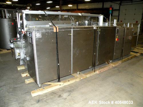 Used IMA/BFB Model A94 Automatic Continuous Motion Horizontal Cartoner. Capable of speeds up to 240 cpm. Has 6” centers for a carton size range: length 30 to 150mm, width 12 to 85mm, depth 55 to 210m...
