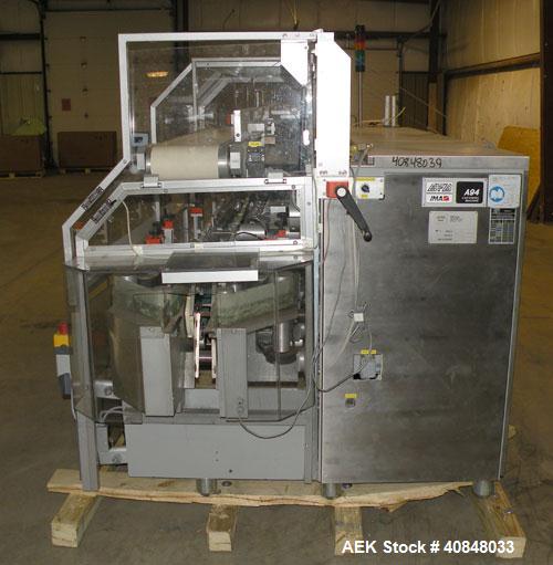 Used IMA/BFB Model A94 Automatic Continuous Motion Horizontal Cartoner. Capable of speeds up to 240 cpm. Has 6” centers for a carton size range: length 30 to 150mm, width 12 to 85mm, depth 55 to 210m...