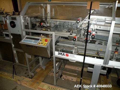 Used IMA/BFB Model A94 Automatic Continuous Motion Horizontal Cartoner. Capable of speeds up to 240 cpm. Has 6” centers for a carton size range: length 30 to 150mm, width 12 to 85mm, depth 55 to 210m...