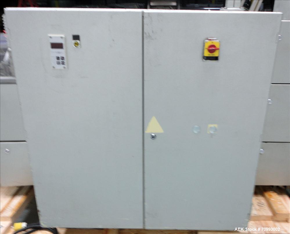 Used IWKA Model CP150 Automatic Horizontal Tube Cartoner. Capable of speeds up to 150 cartons per minute. Carton size: (Length) 20mm-90mm, (Width) 15mm-60mm, (Depth) 55mm-180mm. Set up for Reverse tu...