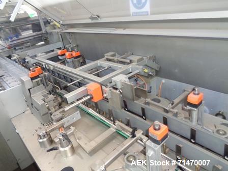 Used I IWKA CPS-R Automatic Horizontal Blisterpack Tuck Cartoner with Blister Transfer . Capable of speeds up to 300 cartons per minute. Cartoner is on n 6" centers for a carton size range: (Length) ...