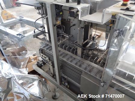 Used I IWKA CPS-R Automatic Horizontal Blisterpack Tuck Cartoner with Blister Transfer . Capable of speeds up to 300 cartons per minute. Cartoner is on n 6" centers for a carton size range: (Length) ...