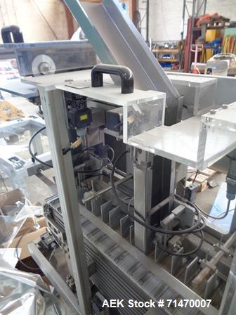 Used I IWKA CPS-R Automatic Horizontal Blisterpack Tuck Cartoner with Blister Transfer . Capable of speeds up to 300 cartons per minute. Cartoner is on n 6" centers for a carton size range: (Length) ...