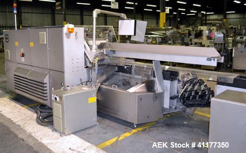Used IWKA SC4 automatic horizontal cartoner capable of speeds up to 450 cartons per minute. Three Chain unit on 4" centers with adjustable bucket infeed.Carton size range: (Length) 20 to 75 mm, (Widt...