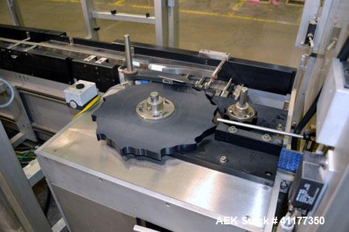 Used IWKA SC4 automatic horizontal cartoner capable of speeds up to 450 cartons per minute. Three Chain unit on 4" centers with adjustable bucket infeed.Carton size range: (Length) 20 to 75 mm, (Widt...