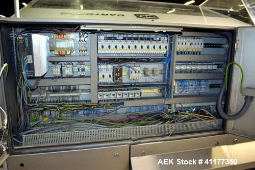 Used IWKA SC4 automatic horizontal cartoner capable of speeds up to 450 cartons per minute. Three Chain unit on 4" centers with adjustable bucket infeed.Carton size range: (Length) 20 to 75 mm, (Widt...