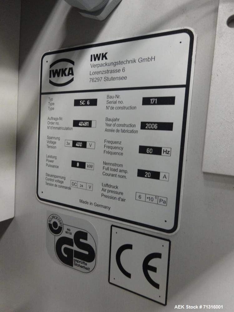 Used IWKA Model SC6 "Cartopac" Automatic Horizontal Glue Cartoner