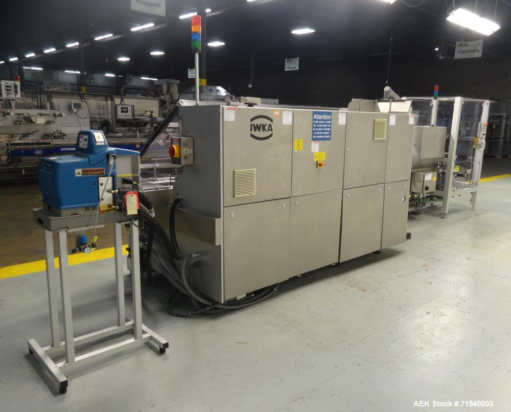 Used IWKA SI 6 Horizontal Glue Cartoner for Pouches or Blow Fill Seal Products