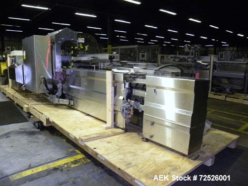 Used Jones Criterion 2000 (IM-C2K) Automatic Intermittent Motion Horizontal Cartoner. Capable of speeds from 20 to 66 cartons per minute. Reverse Tuck flap closures   Has 6" centers for a carton size...