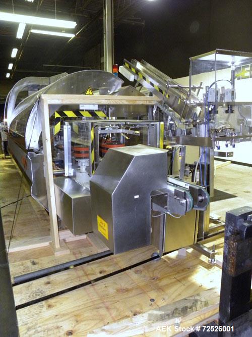 Used Jones Criterion 2000 (IM-C2K) Automatic Intermittent Motion Horizontal Cartoner. Capable of speeds from 20 to 66 cartons per minute. Reverse Tuck flap closures   Has 6" centers for a carton size...
