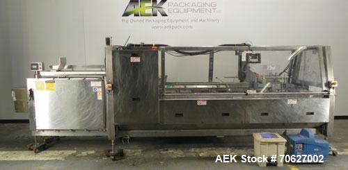 Used Kliklok (Woodman) Model SFR Automatic Horizontal Cartoner capable of speeds from 30 to 120 cartons per minute. 12" centers for a carton size range: Length - 2" to 10.2" or 50 mm to 260 mm, Width...