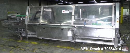 Used Kliklok (Woodman) Model SFR Automatic Horizontal Cartoner. Capable of speeds from 30 to 120 cartons per minute. Unit set on 15" centers for a carton size range: length 2.16" to 12.5" 55mm-318mm,...