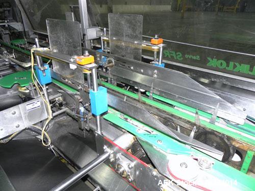 Used Kliklok (Woodman) Model SFR Automatic Horizontal Cartoner. Capable of speeds from 30 to 120 cartons per minute. Unit set on 15" centers for a carton size range: length 2.16" to 12.5" 55mm-318mm,...